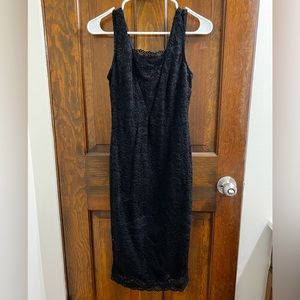 Black Lacy Midi Dress